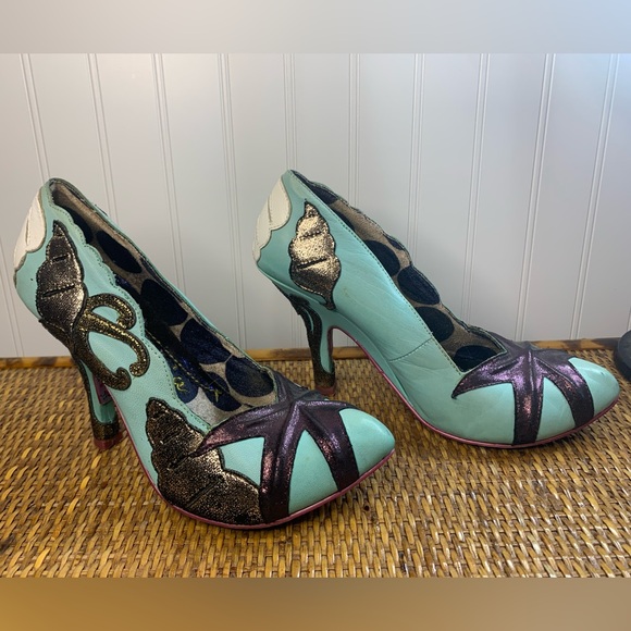 Irregular Choice Turquoise and Black Heels - Picture 3 of 12
